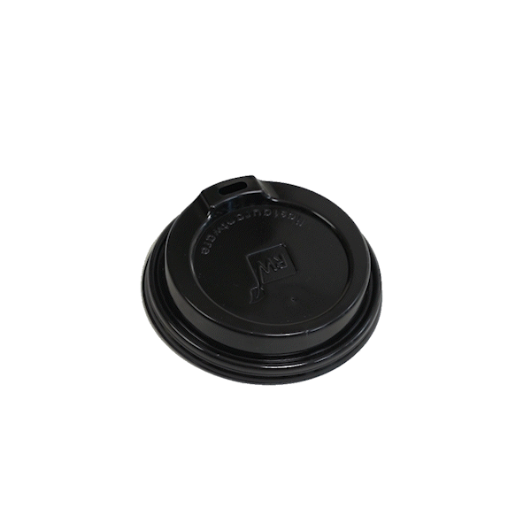 Restpresso Black Plastic Coffee Cup Lid - Elevated Spout, Fits 8, 12, 16 and 20 oz - 500 count box