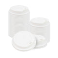 Restpresso White Plastic Coffee Cup Lid - Elevated Spout, Fits 8, 12, 16 and 20 oz - 500 count box