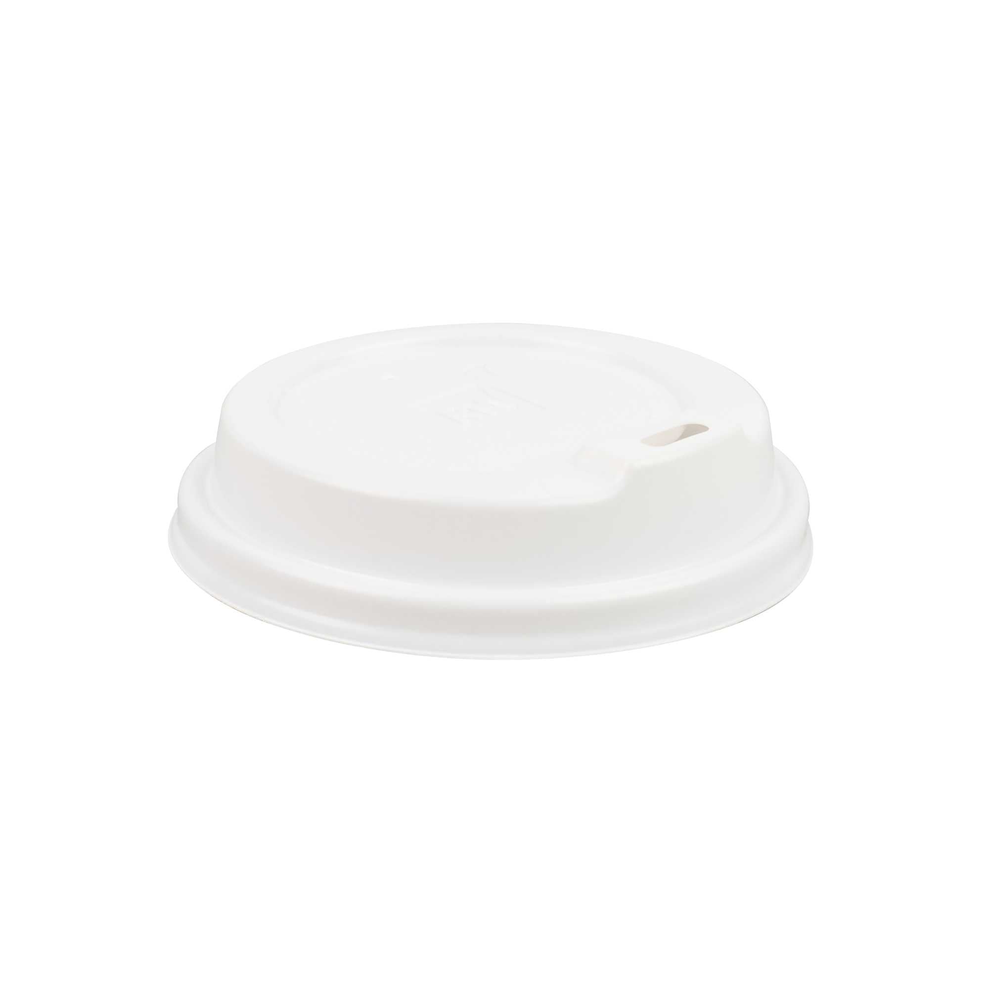 Restpresso White Plastic Coffee Cup Lid - Elevated Spout, Fits 8, 12, 16 and 20 oz - 25 count box