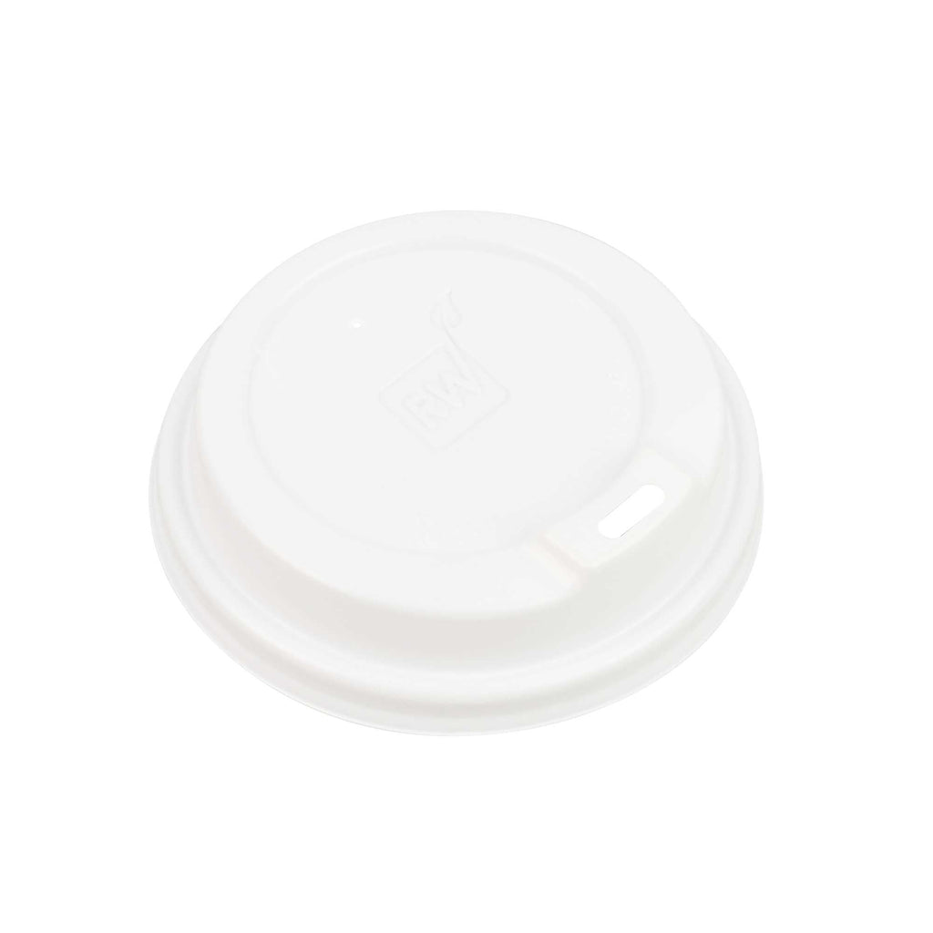 Restpresso White Plastic Coffee Cup Lid - Elevated Spout, Fits 8, 12, 16 and 20 oz - 25 count box