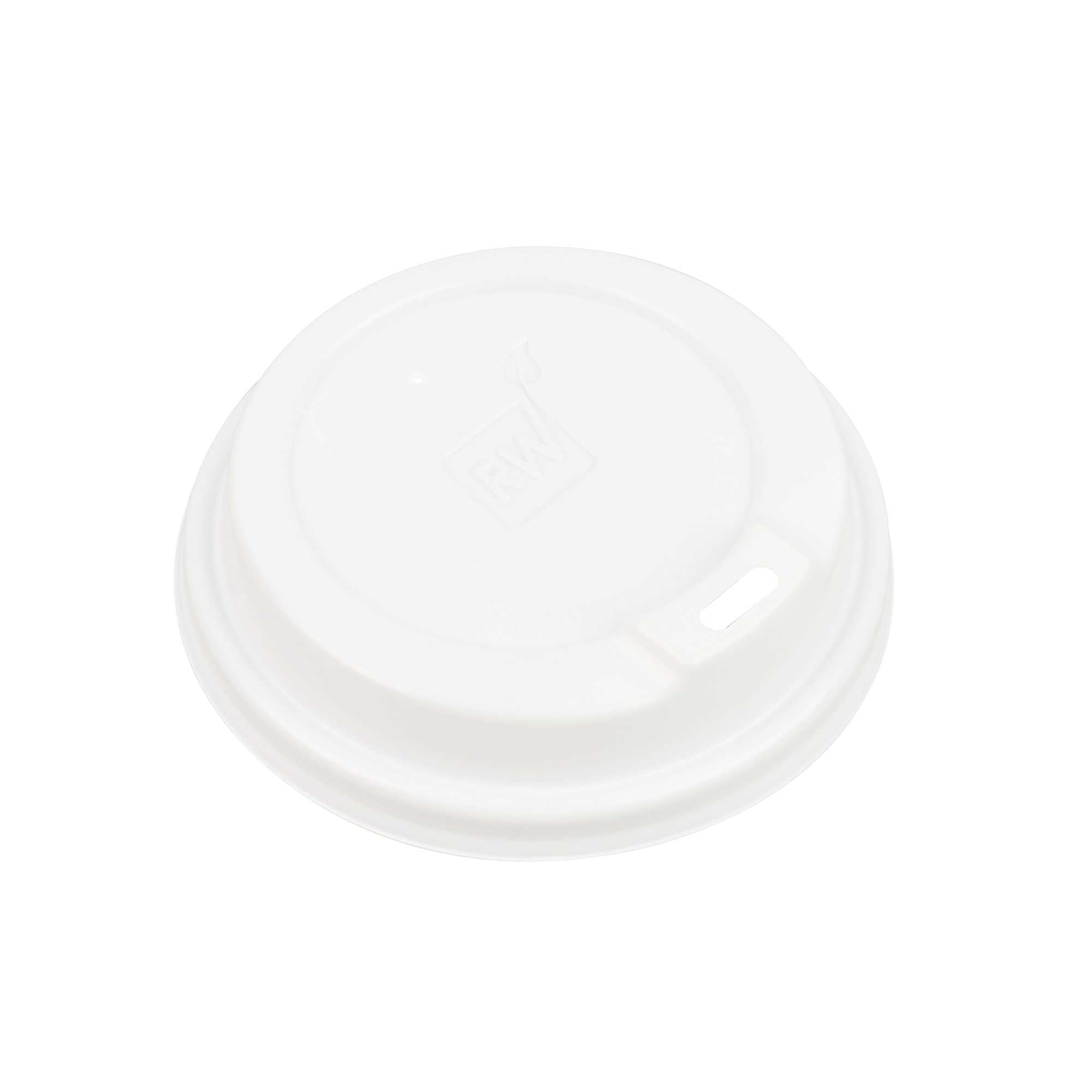 Restpresso White Plastic Coffee Cup Lid - Elevated Spout, Fits 8, 12, 16 and 20 oz - 25 count box