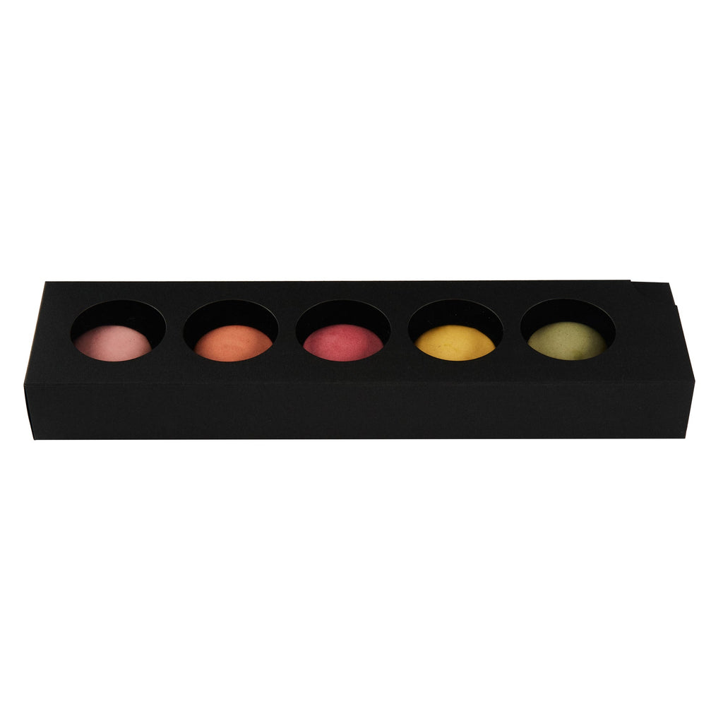 Valentino Rectangle Black Paper Macaron Box - Holds 5 Macarons - 12" x 3" x 1 1/2" - 100 count box
