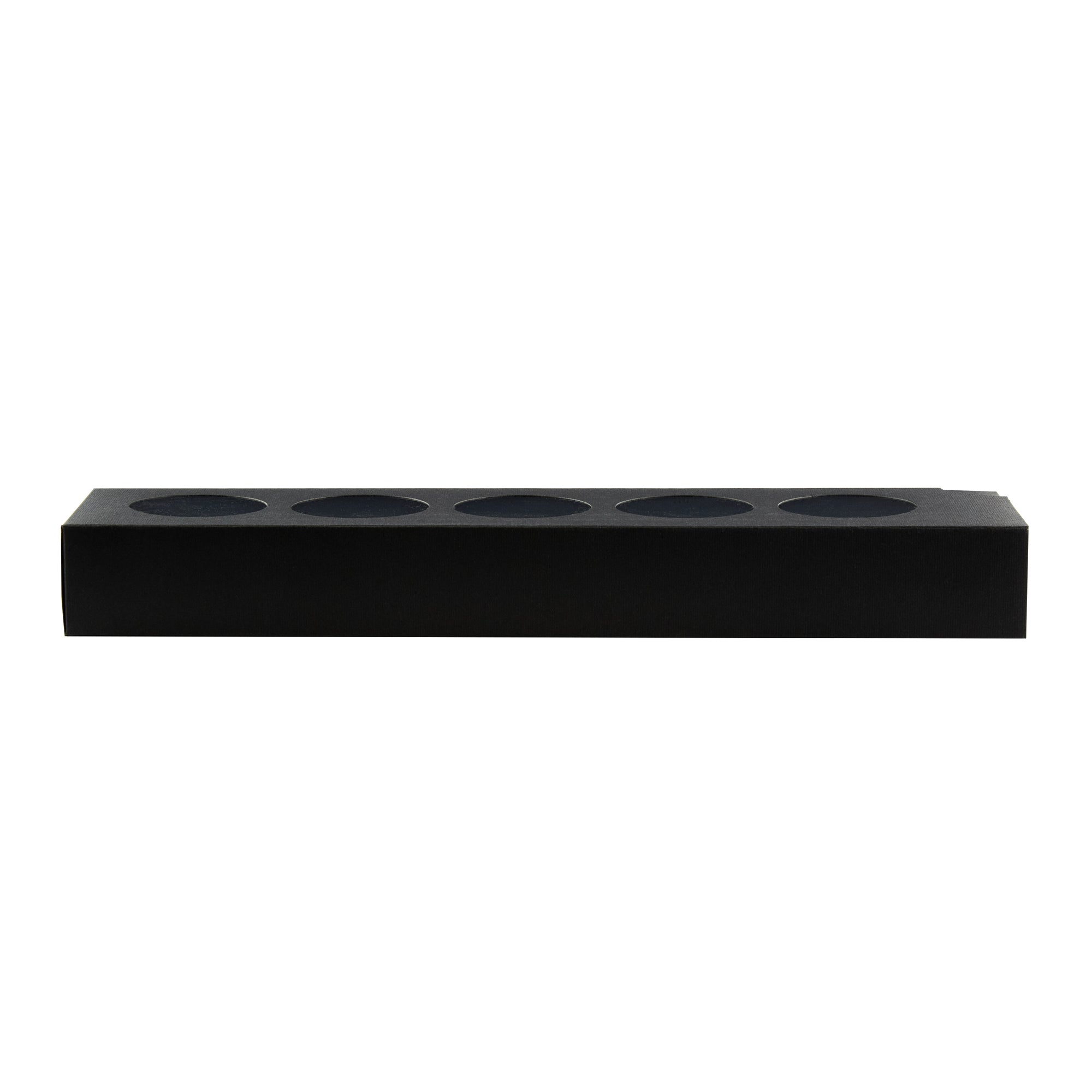 Valentino Rectangle Black Paper Macaron Box - Holds 5 Macarons - 12" x 3" x 1 1/2" - 100 count box