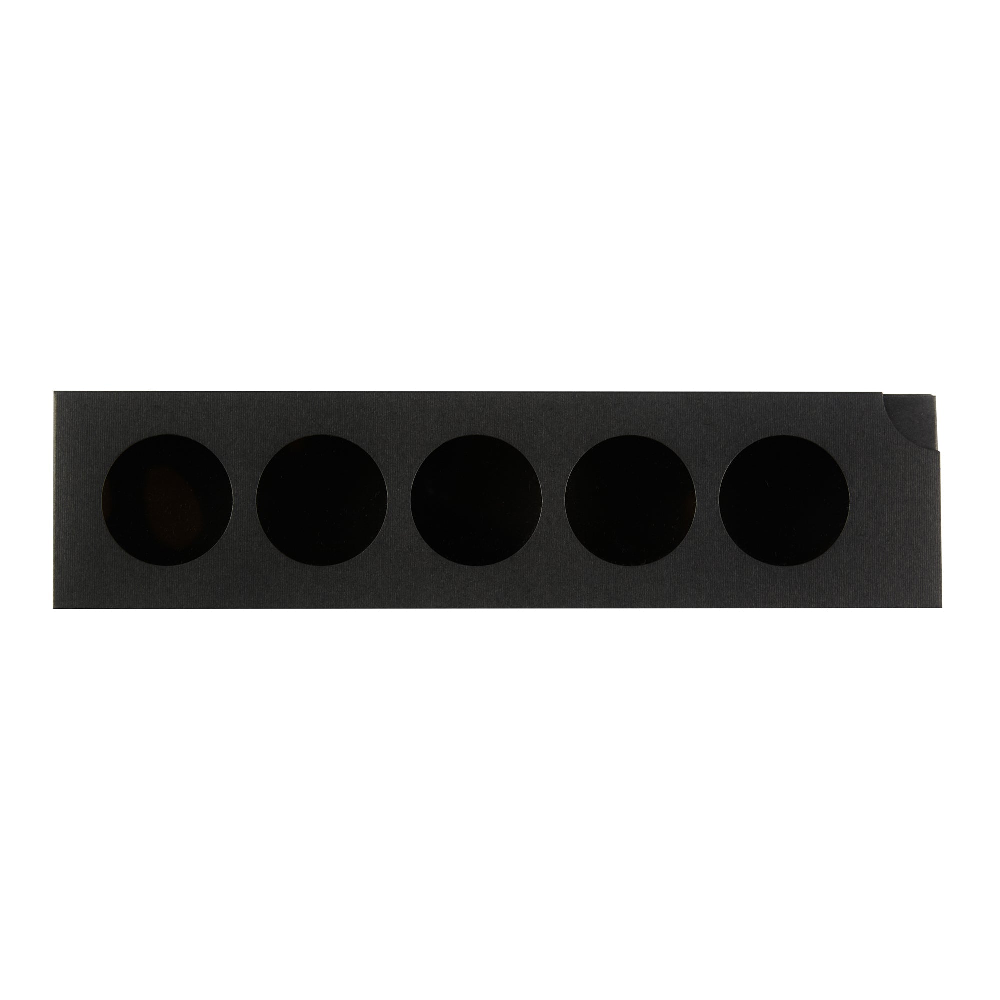 Valentino Rectangle Black Paper Macaron Box - Holds 5 Macarons - 12" x 3" x 1 1/2" - 100 count box