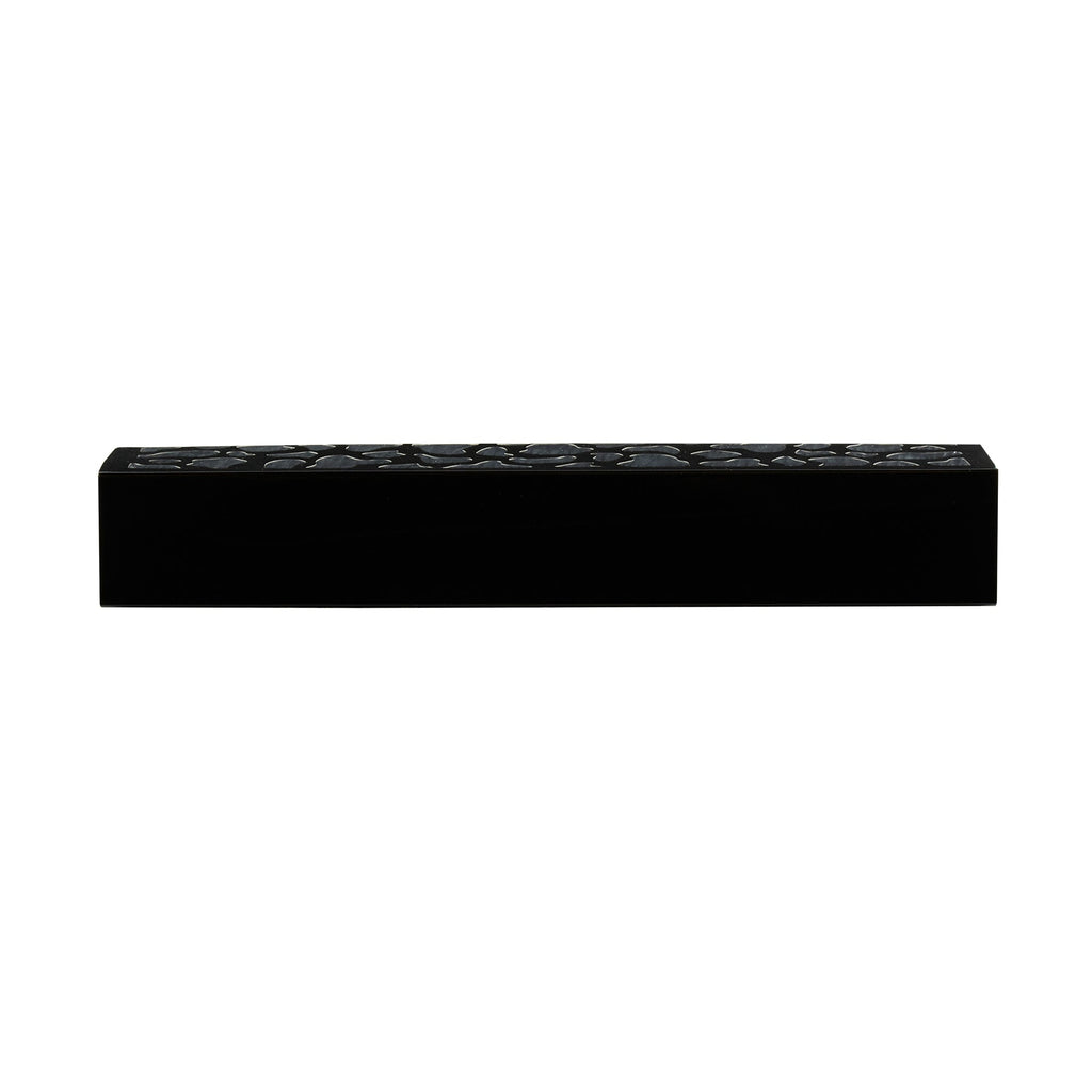 Sentiero Rectangle Black Paper Macaron Box - Holds 5 Macarons - 10" x 2 1/4" x 1 1/2" - 100 count box