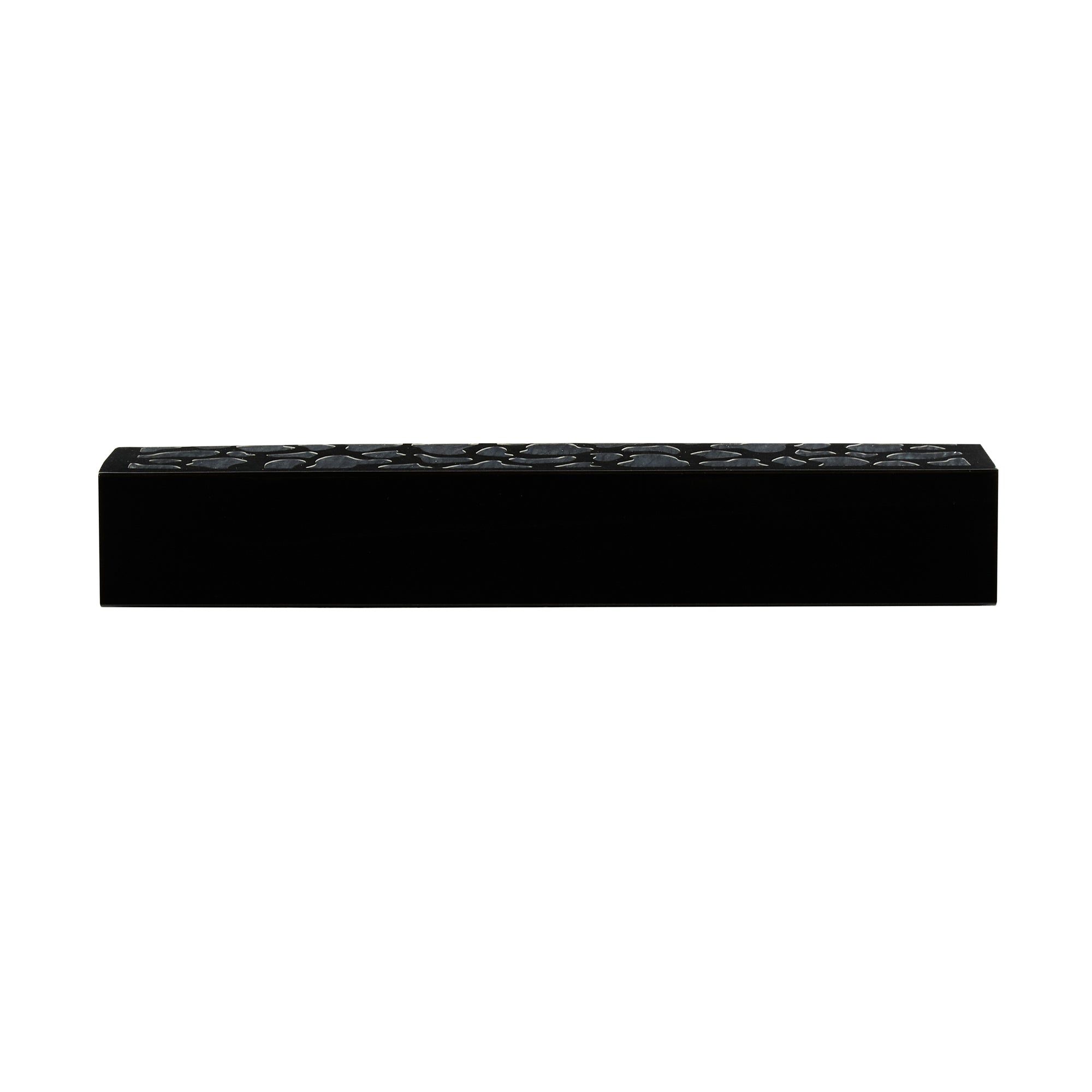 Sentiero Rectangle Black Paper Macaron Box - Holds 5 Macarons - 10" x 2 1/4" x 1 1/2" - 100 count box