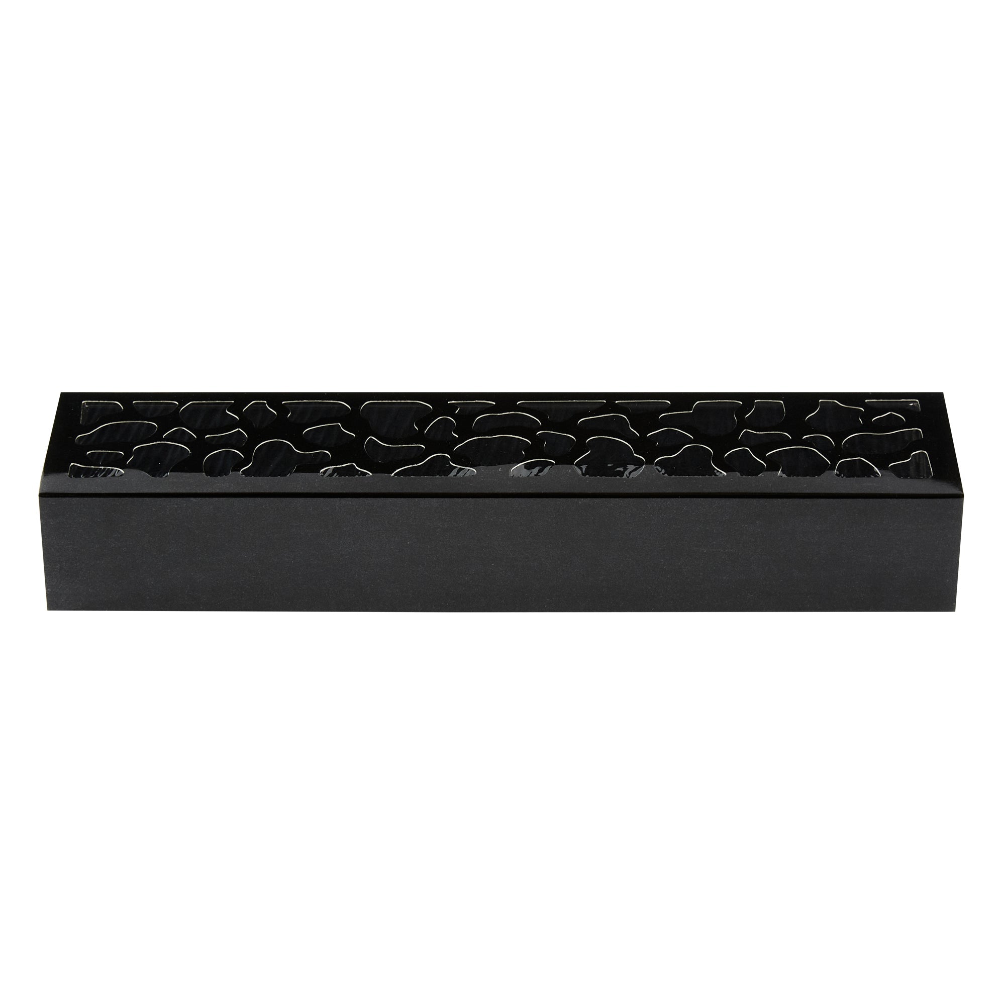 Sentiero Rectangle Black Paper Macaron Box - Holds 5 Macarons - 10" x 2 1/4" x 1 1/2" - 100 count box