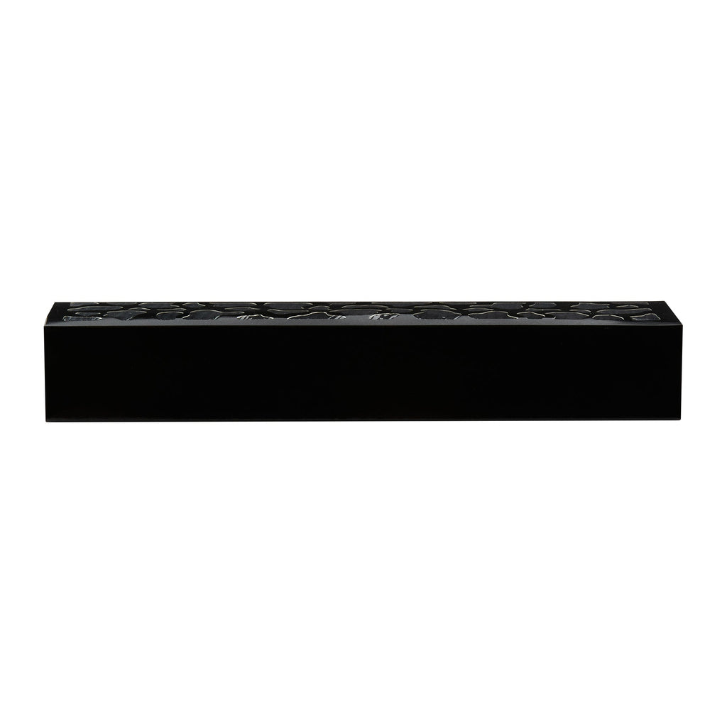 Sentiero Rectangle Black Paper Macaron Box - Holds 5 Macarons - 10" x 2 1/4" x 1 1/2" - 100 count box
