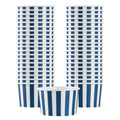 Coppetta 3 oz Round Blue and White Stripe Paper To Go Cup - 3" x 3" x 1 3/4" - 50 count box