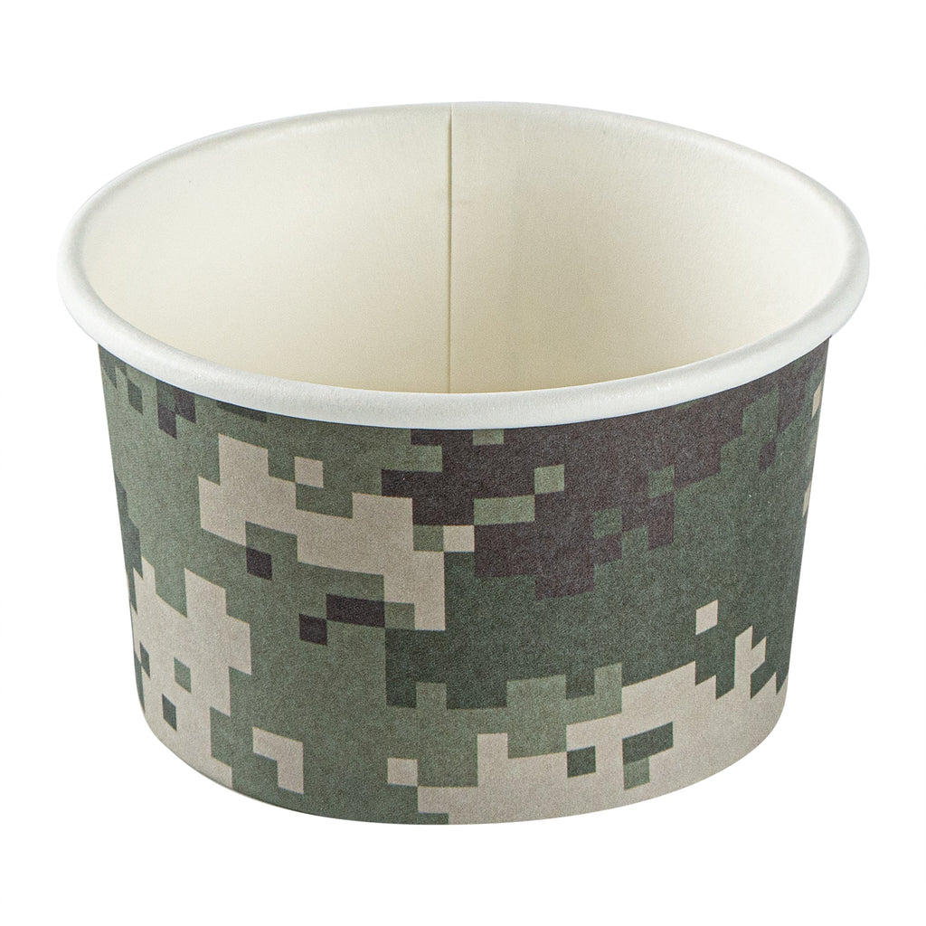Coppetta 3 oz Round Camouflage Paper To Go Cup - 3" x 3" x 1 3/4" - 50 count box