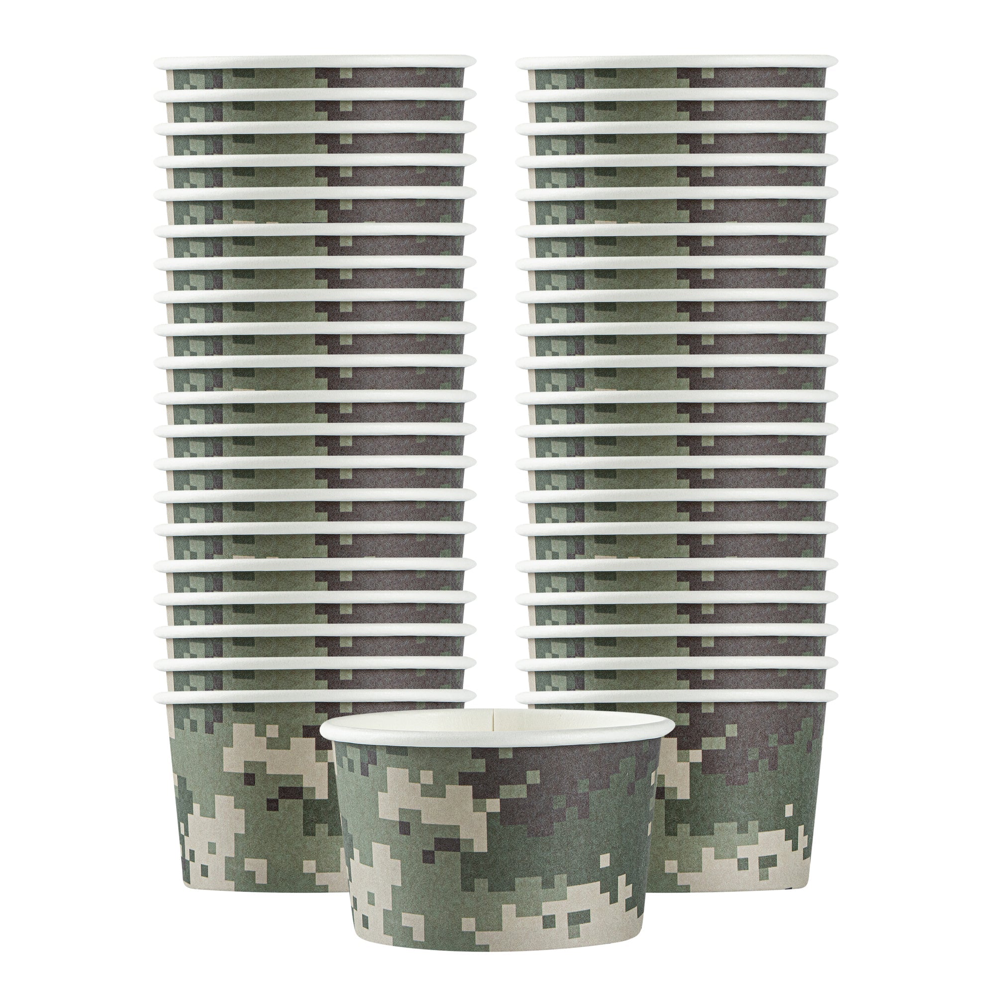 Coppetta 3 oz Round Camouflage Paper To Go Cup - 3" x 3" x 1 3/4" - 50 count box