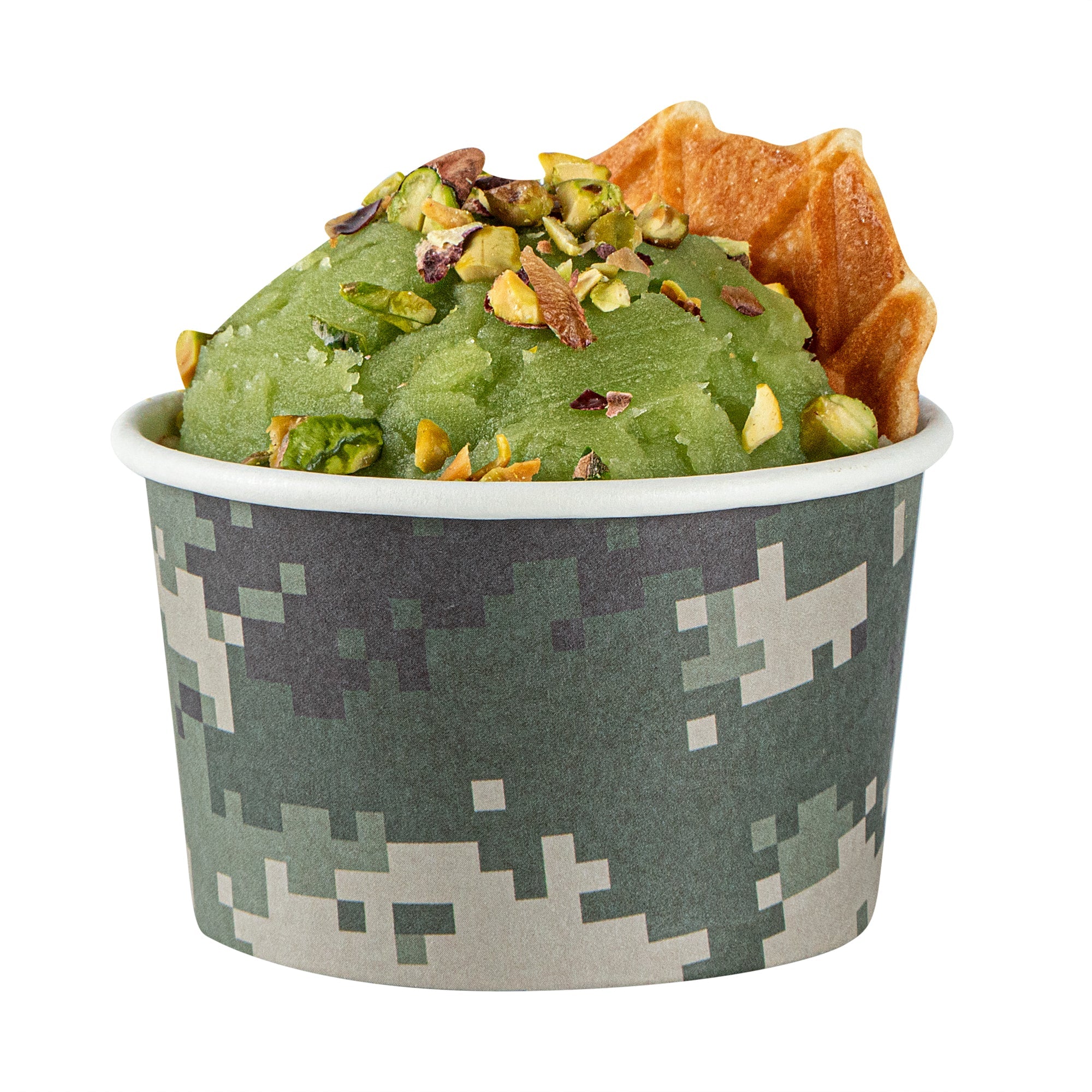 Coppetta 3 oz Round Camouflage Paper To Go Cup - 3" x 3" x 1 3/4" - 50 count box