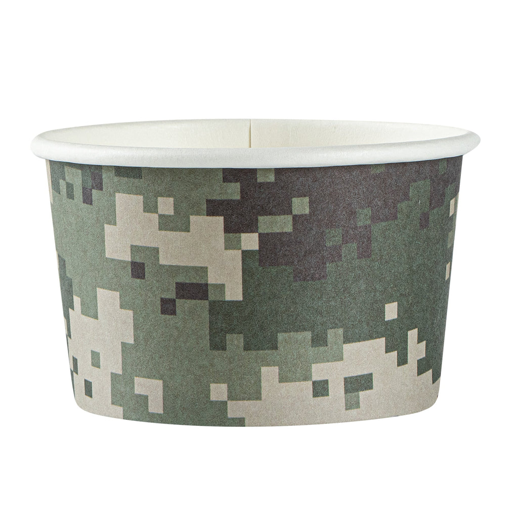 Coppetta 3 oz Round Camouflage Paper To Go Cup - 3" x 3" x 1 3/4" - 50 count box