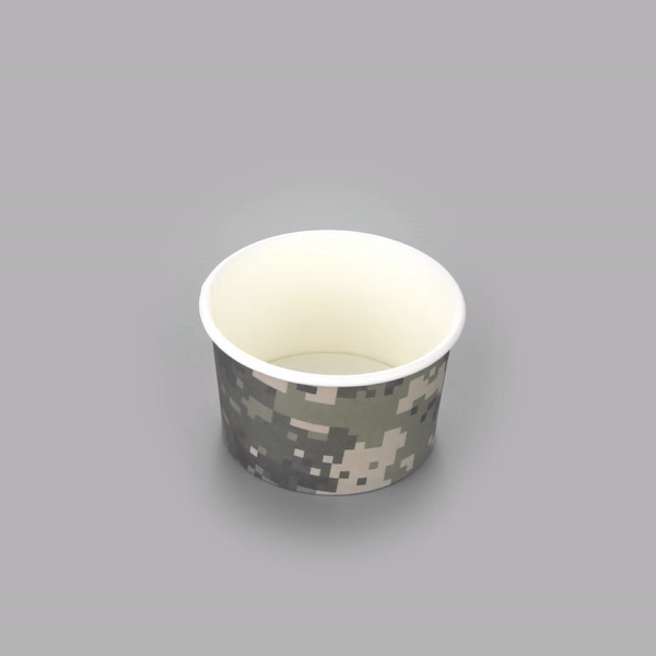 Coppetta 3 oz Round Camouflage Paper To Go Cup - 3" x 3" x 1 3/4" - 200 count box