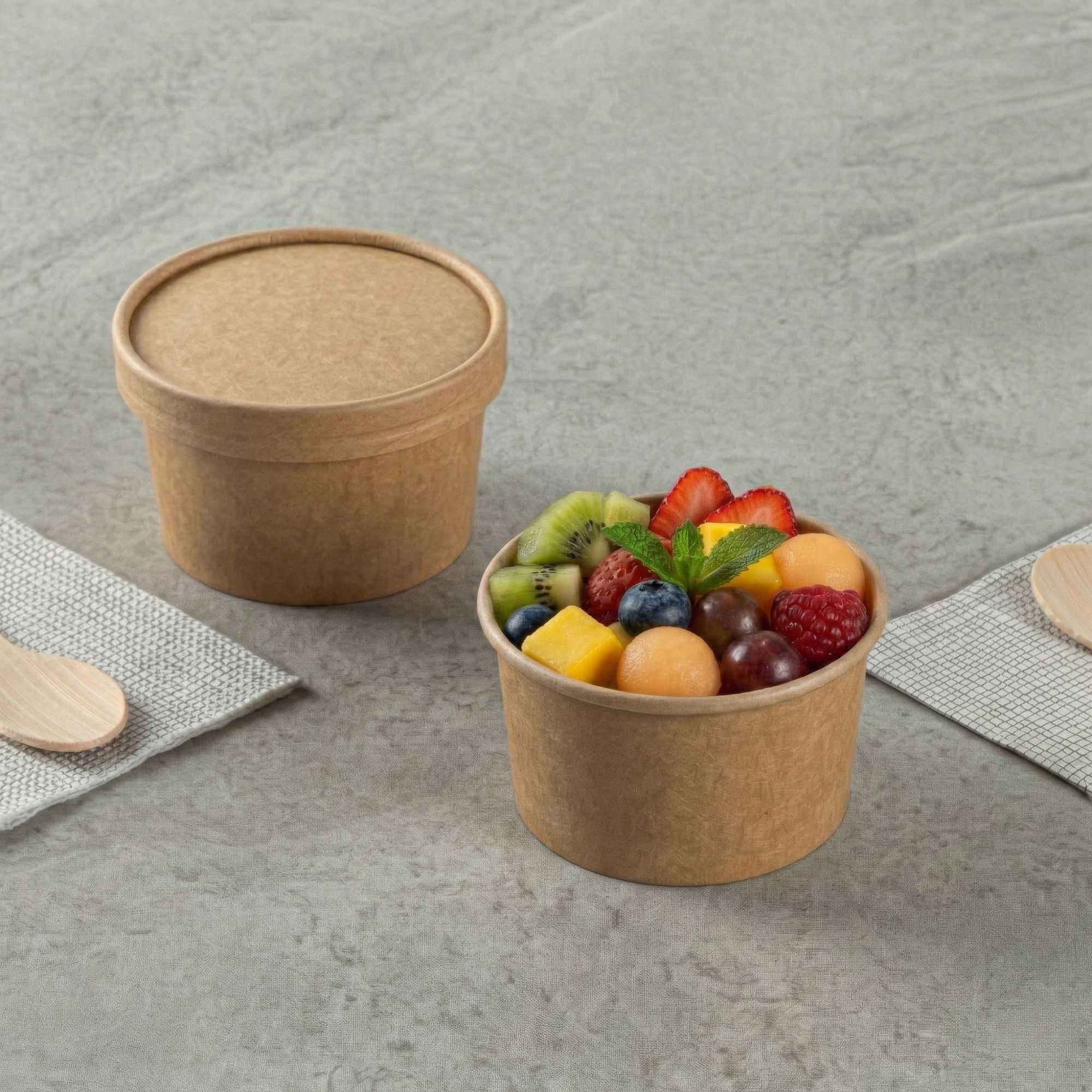 Coppetta 3 oz Round Kraft Paper To Go Cup - 3" x 3" x 1 3/4" - 200 count box