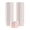 Coppetta 3 oz Round Pink and White Stripe Paper To Go Cup - 3" x 3" x 1 3/4" - 200 count box