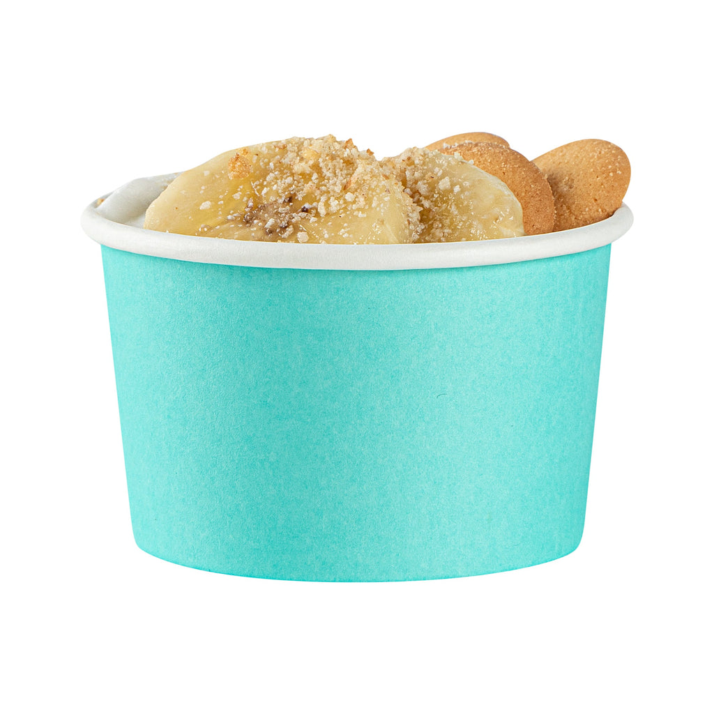 Coppetta 3 oz Round Turquoise Paper To Go Cup - 3" x 3" x 1 3/4" - 200 count box