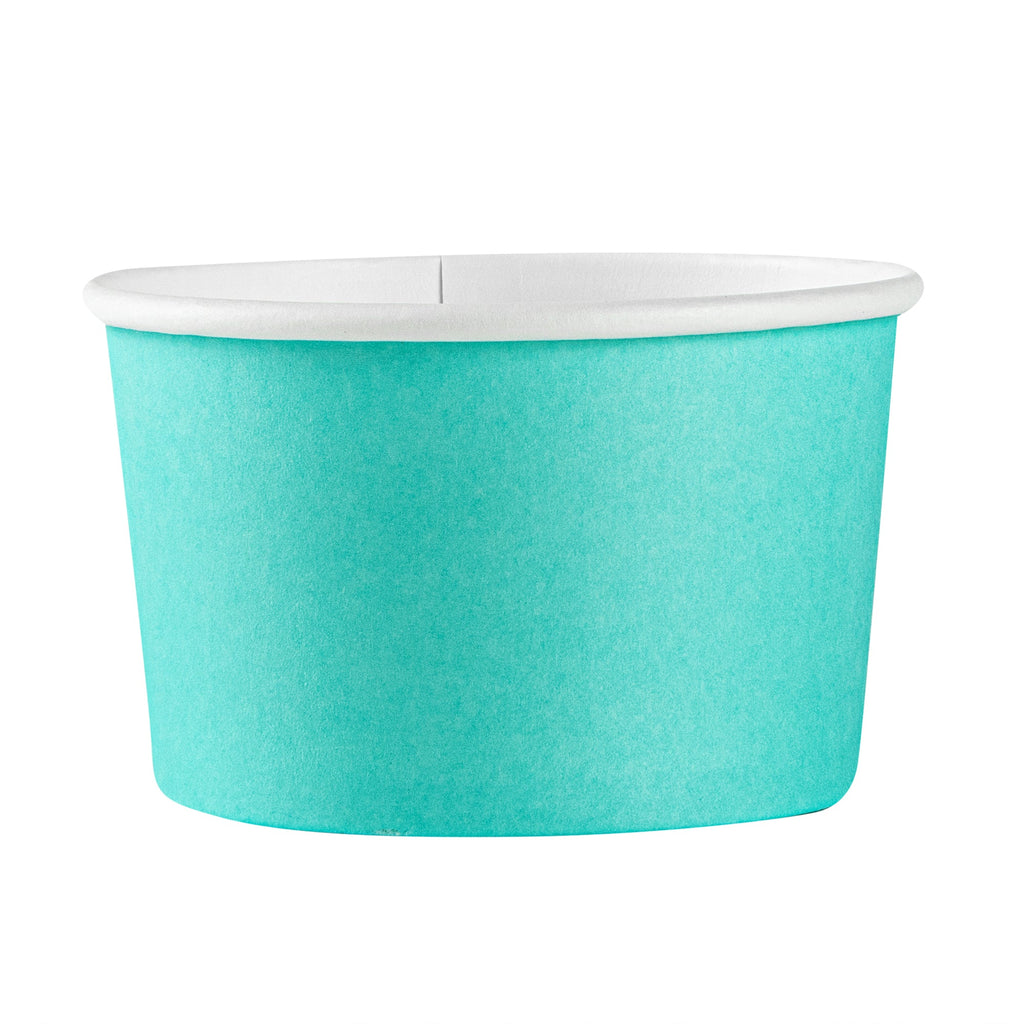 Coppetta 3 oz Round Turquoise Paper To Go Cup - 3" x 3" x 1 3/4" - 200 count box