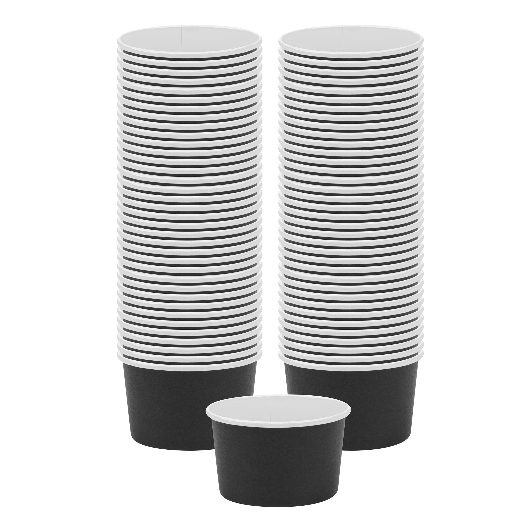 Coppetta 5 oz Round Black Paper To Go Cup - 3 1/4" x 3 1/4" x 2" - 50 count box