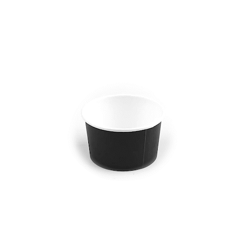 Coppetta 5 oz Round Black Paper To Go Cup - 3 1/4" x 3 1/4" x 2" - 50 count box