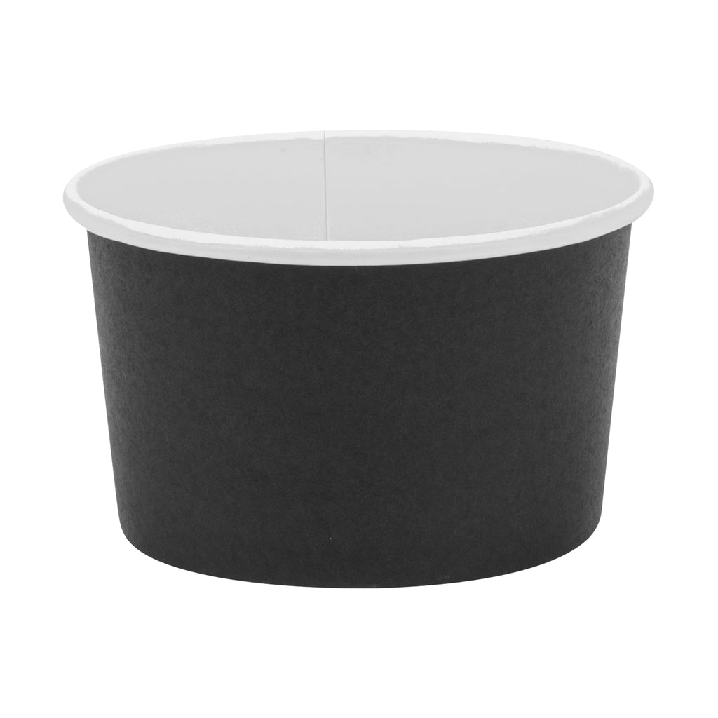 Coppetta 5 oz Round Black Paper To Go Cup - 3 1/4" x 3 1/4" x 2" - 50 count box