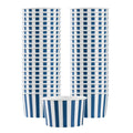Coppetta 5 oz Round Blue and White Stripe Paper To Go Cup - 3 1/4" x 3 1/4" x 2" - 50 count box