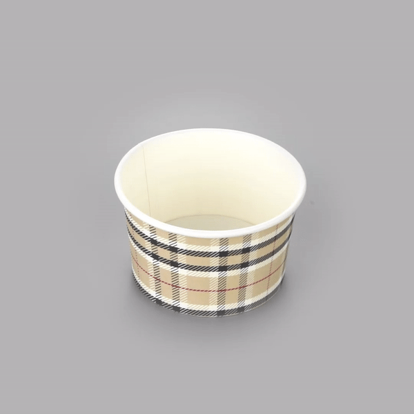 Coppetta 5 oz Round Plaid Paper To Go Cup - 3 1/4" x 3 1/4" x 2" - 50 count box