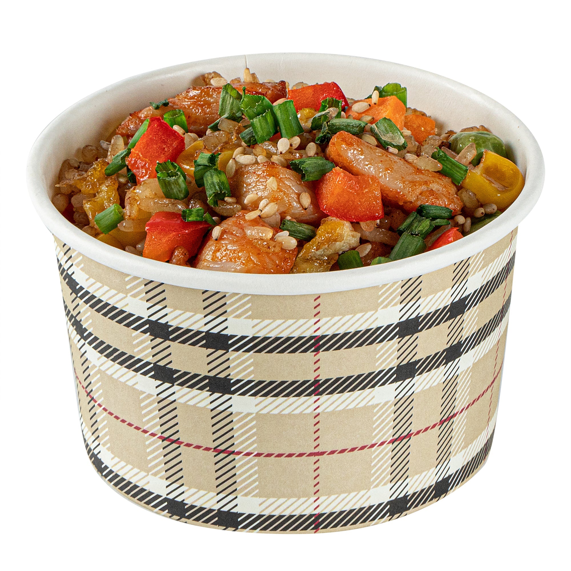 Coppetta 5 oz Round Plaid Paper To Go Cup - 3 1/4" x 3 1/4" x 2" - 200 count box