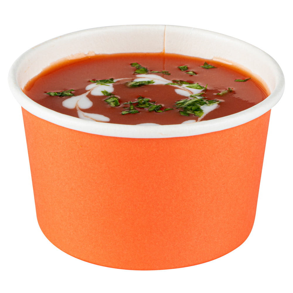 Coppetta 5 oz Round Tangerine Orange Paper To Go Cup - 3 1/4" x 3 1/4" x 2" - 50 count box