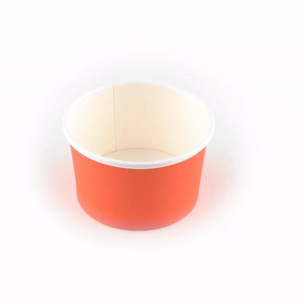 Coppetta 5 oz Round Tangerine Orange Paper To Go Cup - 3 1/4" x 3 1/4" x 2" - 50 count box