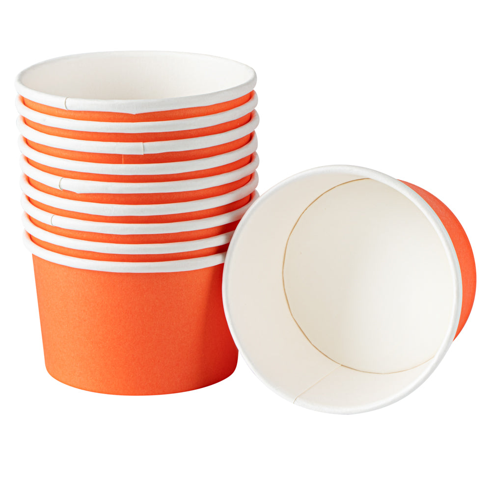 Coppetta 5 oz Round Tangerine Orange Paper To Go Cup - 3 1/4" x 3 1/4" x 2" - 50 count box