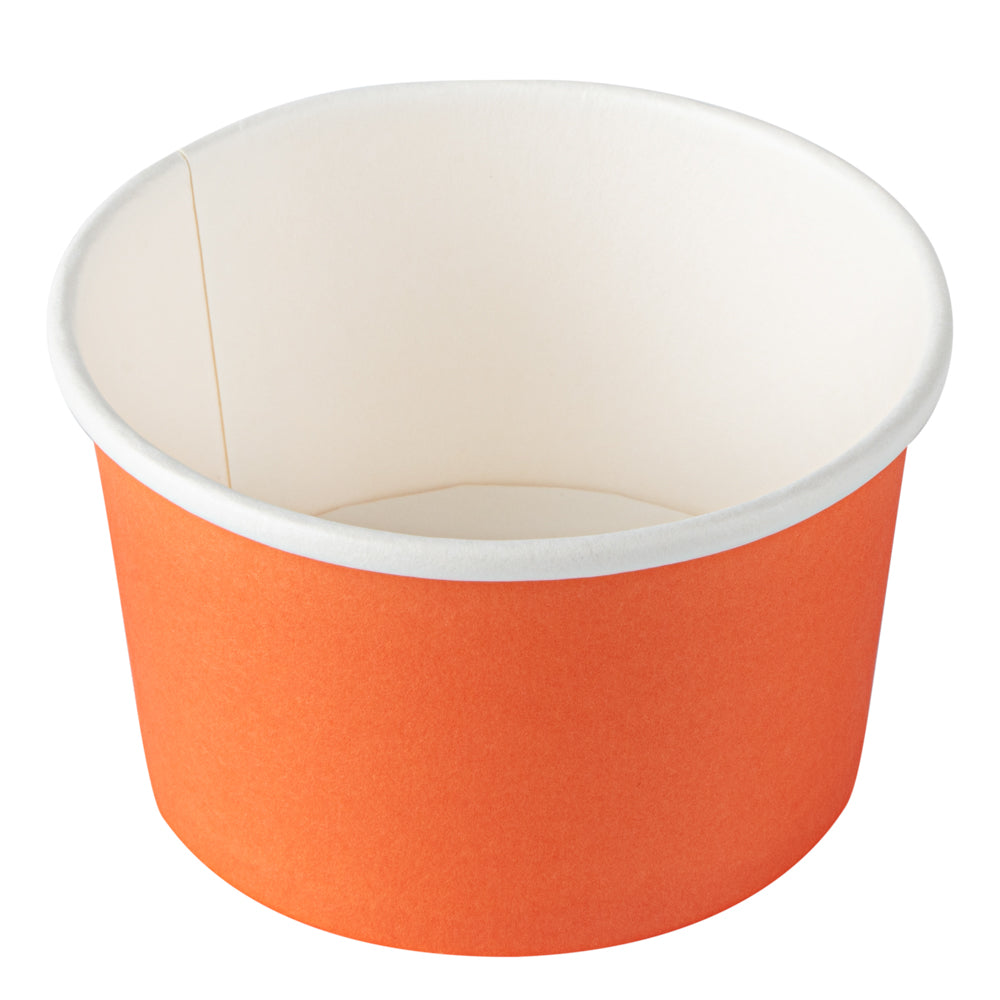 Coppetta 5 oz Round Tangerine Orange Paper To Go Cup - 3 1/4" x 3 1/4" x 2" - 50 count box