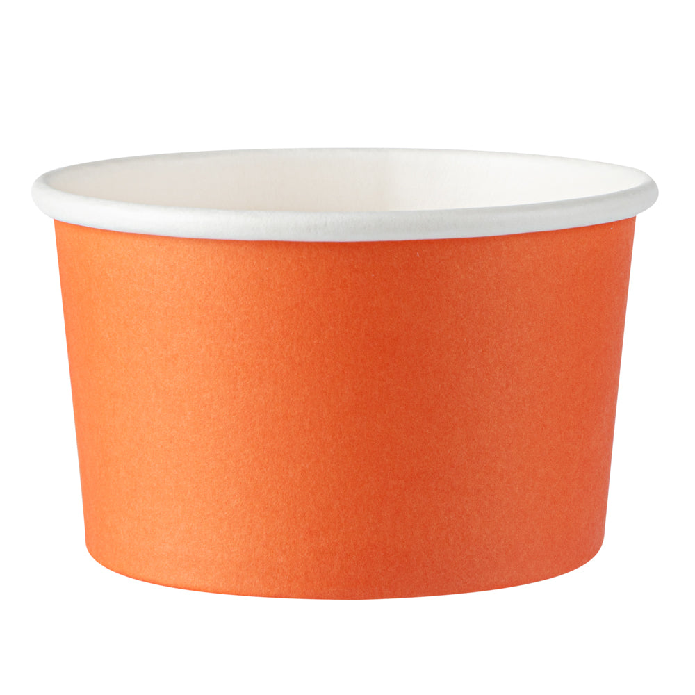 Coppetta 5 oz Round Tangerine Orange Paper To Go Cup - 3 1/4" x 3 1/4" x 2" - 50 count box