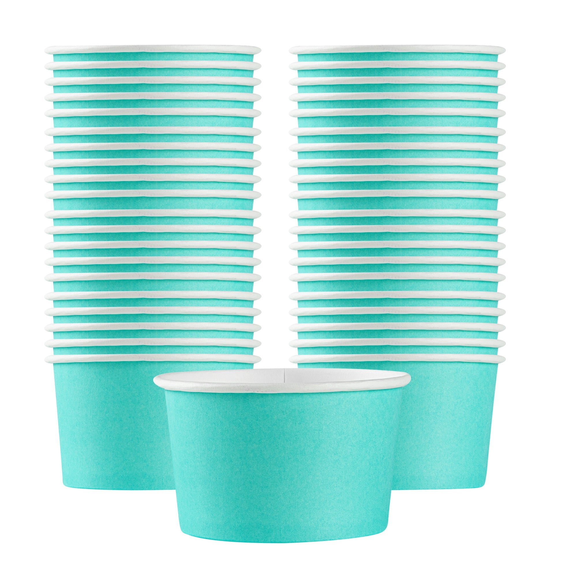 Coppetta 5 oz Round Turquoise Paper To Go Cup - 3 1/4" x 3 1/4" x 2" - 50 count box