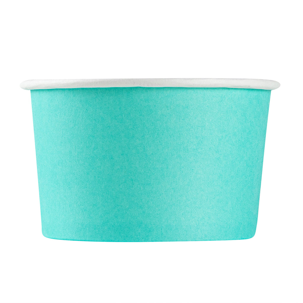 Coppetta 5 oz Round Turquoise Paper To Go Cup - 3 1/4" x 3 1/4" x 2" - 50 count box