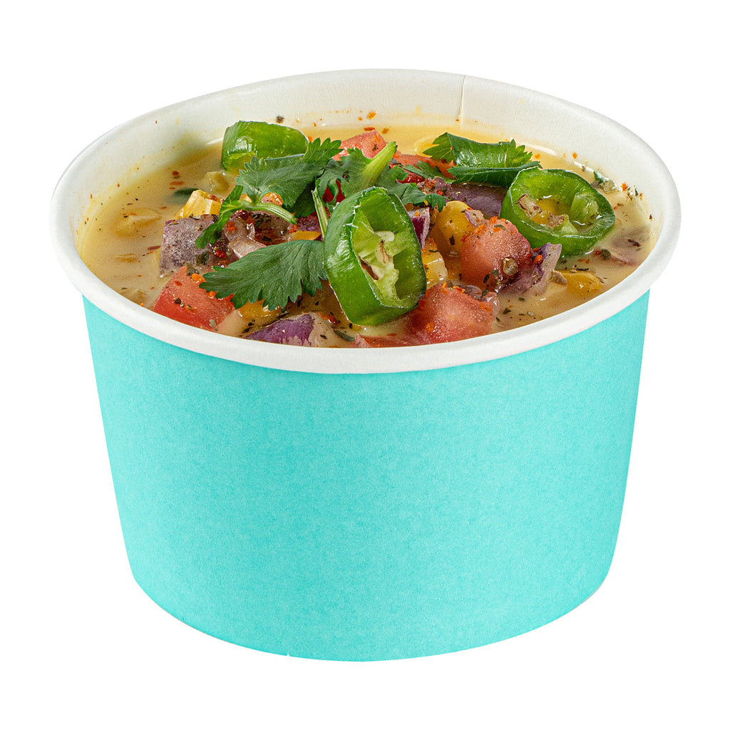 Coppetta 5 oz Round Turquoise Paper To Go Cup - 3 1/4" x 3 1/4" x 2" - 200 count box