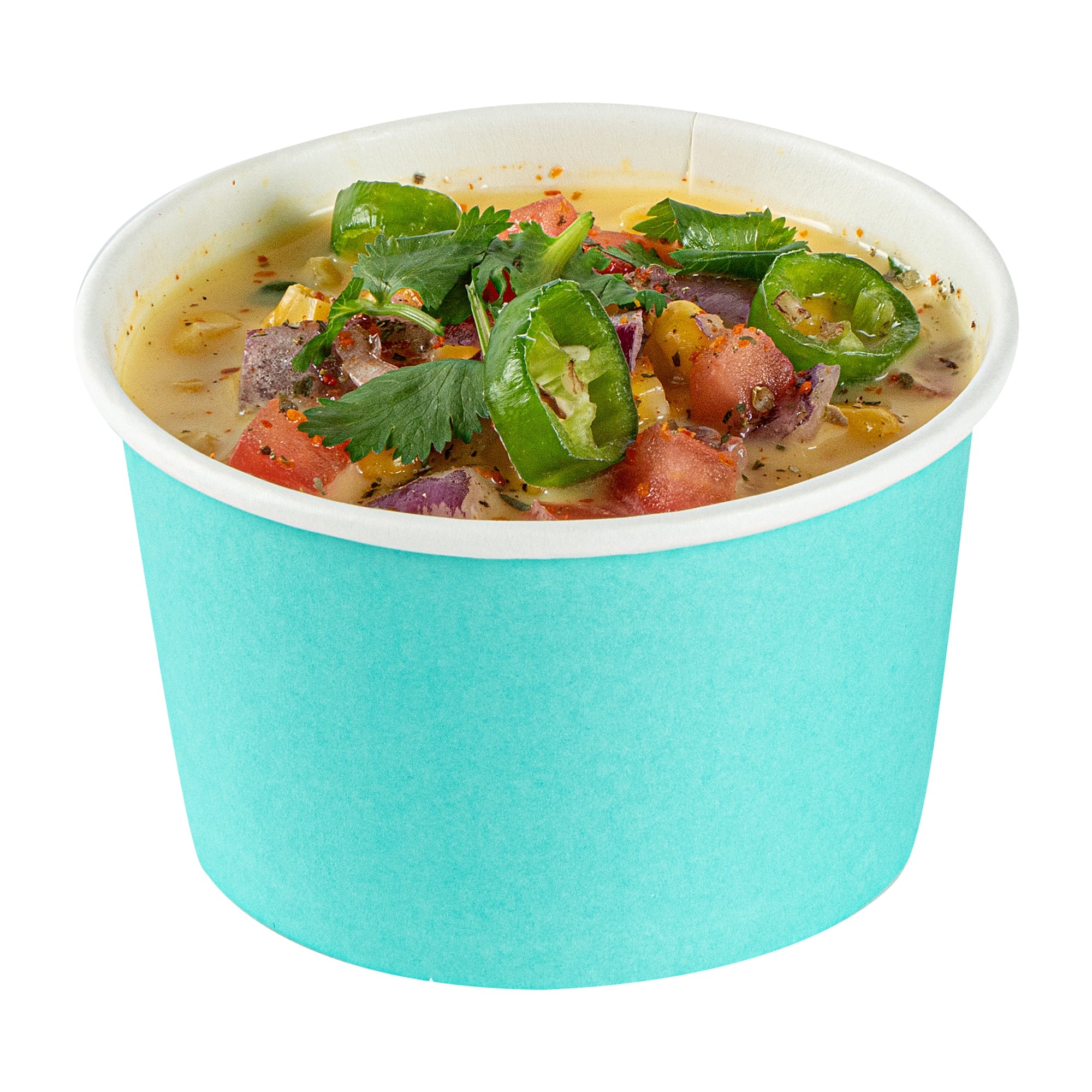 Coppetta 5 oz Round Turquoise Paper To Go Cup - 3 1/4" x 3 1/4" x 2" - 200 count box