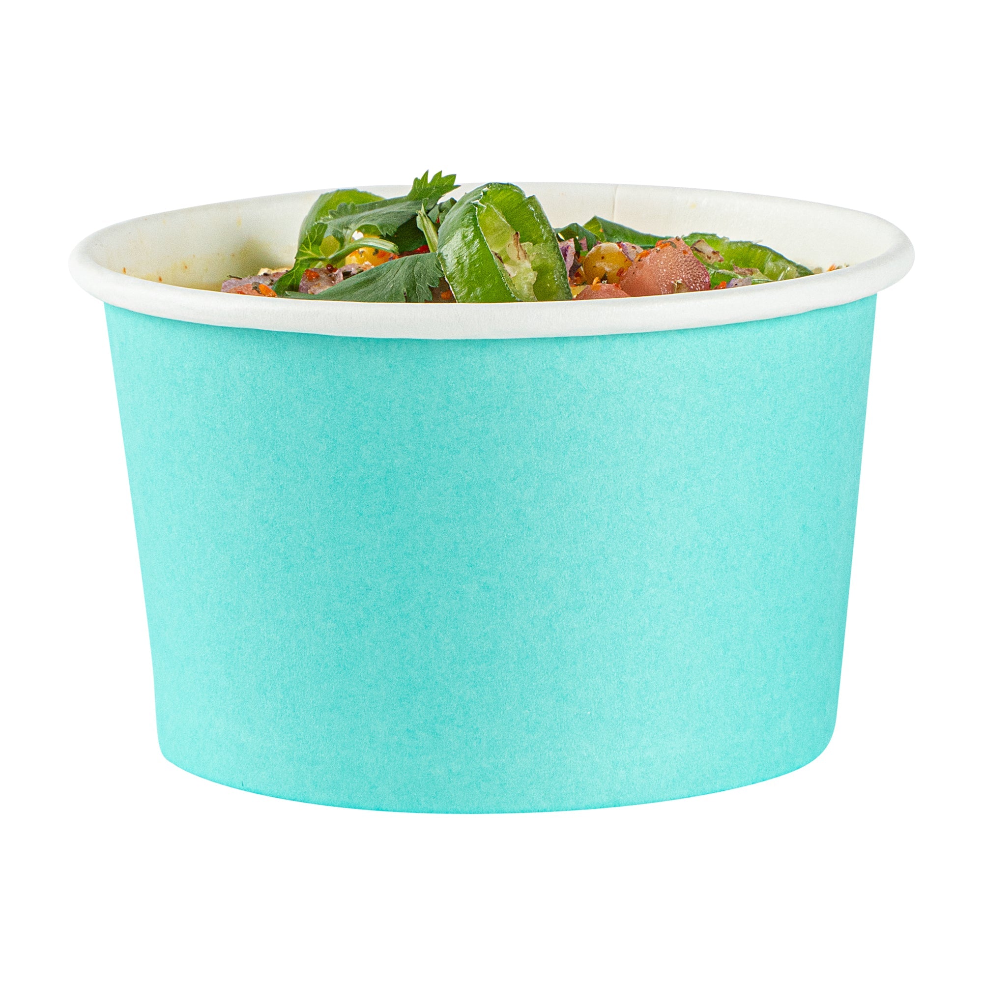 Coppetta 5 oz Round Turquoise Paper To Go Cup - 3 1/4" x 3 1/4" x 2" - 200 count box