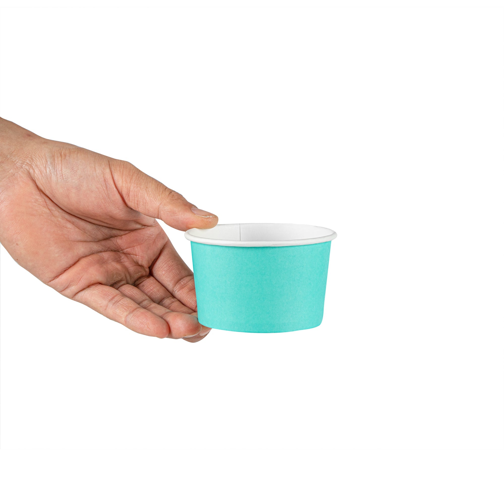 Coppetta 5 oz Round Turquoise Paper To Go Cup - 3 1/4" x 3 1/4" x 2" - 200 count box