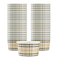 Coppetta 8 oz Round Plaid Paper To Go Cup - 3 3/4" x 3 3/4" x 2 1/4" - 50 count box