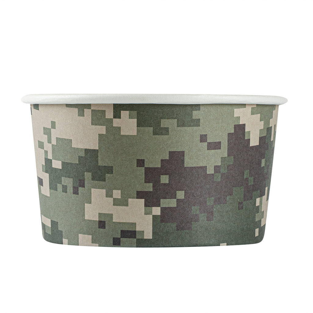 Coppetta 8 oz Round Camouflage Paper To Go Cup - 3 3/4" x 3 3/4" x 2 1/4" - 200 count box
