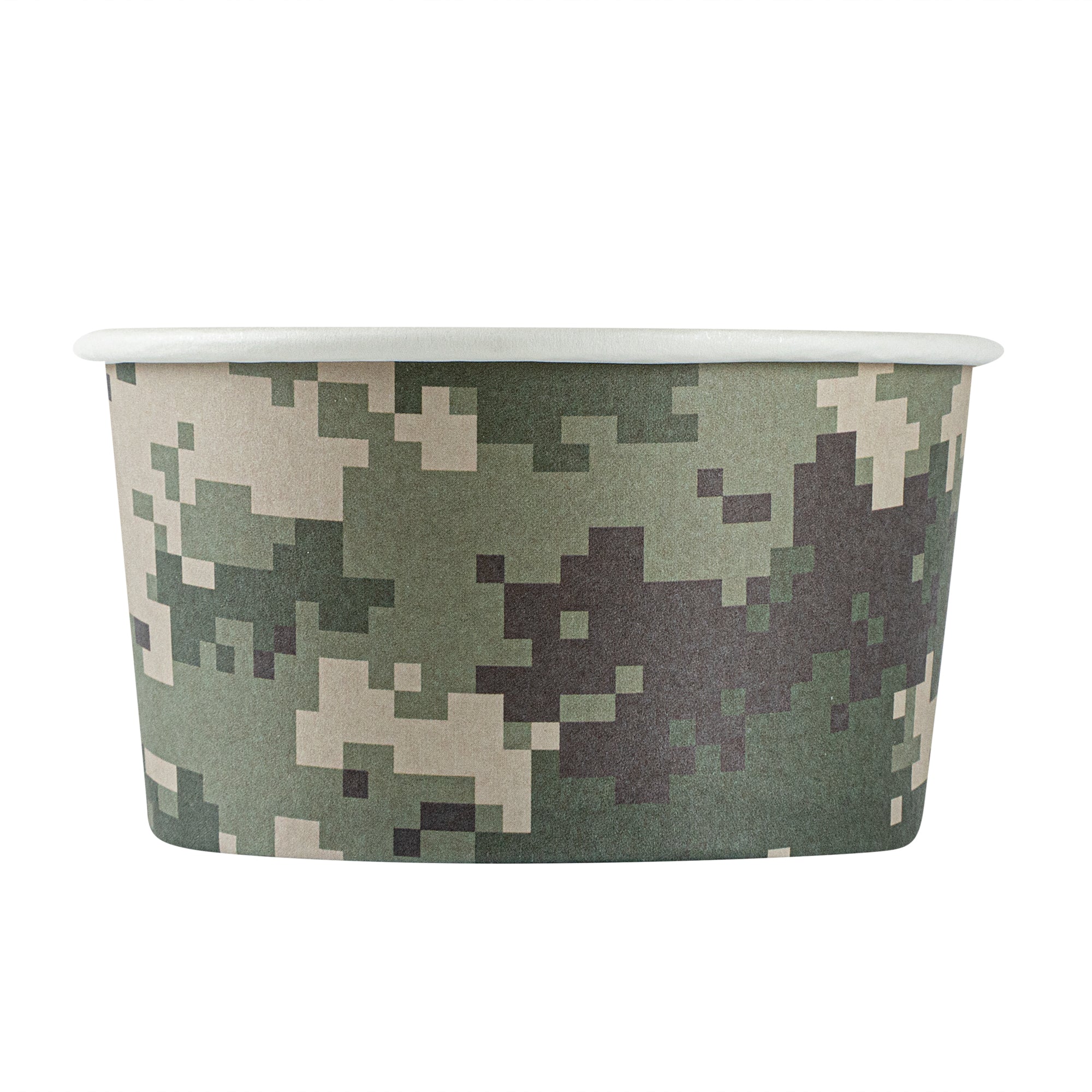 Coppetta 8 oz Round Camouflage Paper To Go Cup - 3 3/4" x 3 3/4" x 2 1/4" - 200 count box