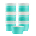 Coppetta 8 oz Round Turquoise Paper To Go Cup - 3 3/4" x 3 3/4" x 2 1/4" - 50 count box