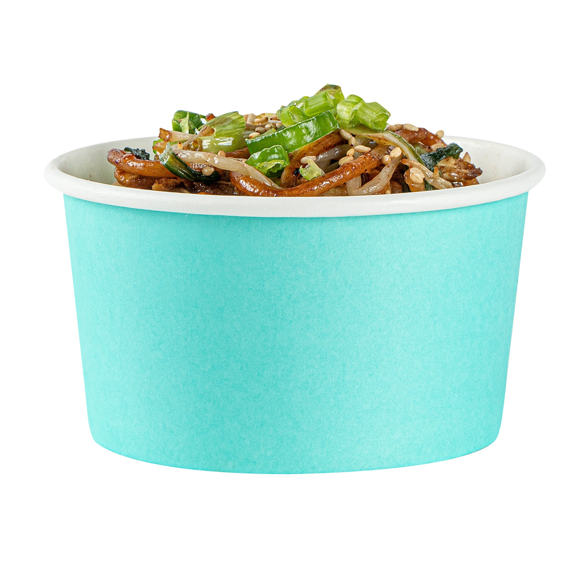 Coppetta 8 oz Round Turquoise Paper To Go Cup - 3 3/4" x 3 3/4" x 2 1/4" - 50 count box