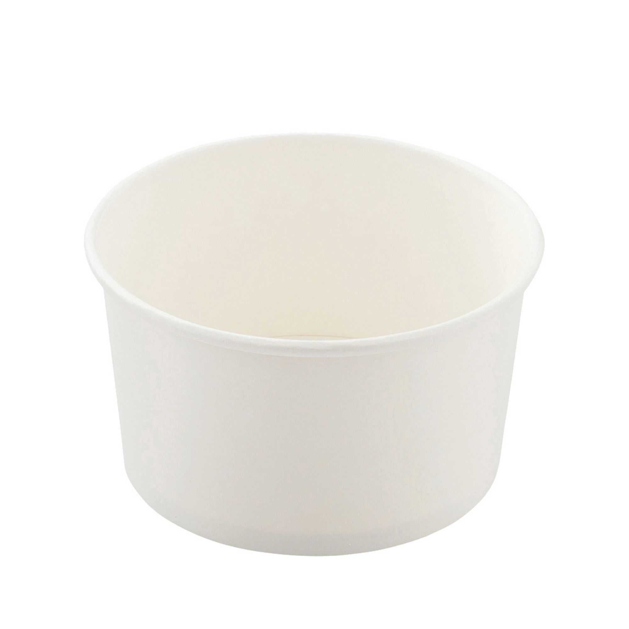 Coppetta 8 oz Round White Paper To Go Cup - 3 3/4" x 3 3/4" x 2 1/4" - 50 count box