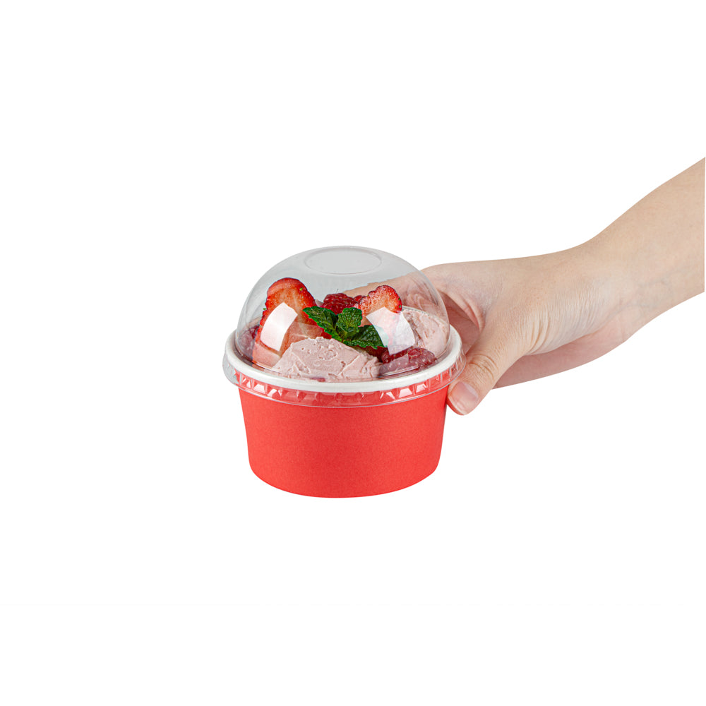 Coppetta Round Clear Plastic To Go Cup Dome Lid - Fits 8 oz - 200 count box