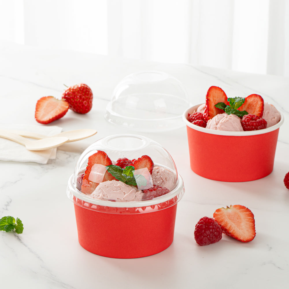 Coppetta Round Clear Plastic To Go Cup Dome Lid - Fits 8 oz - 200 count box