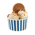 Coppetta 12 oz Round Blue and White Stripe Paper To Go Cup - 4" x 4" x 2 1/4" - 200 count box
