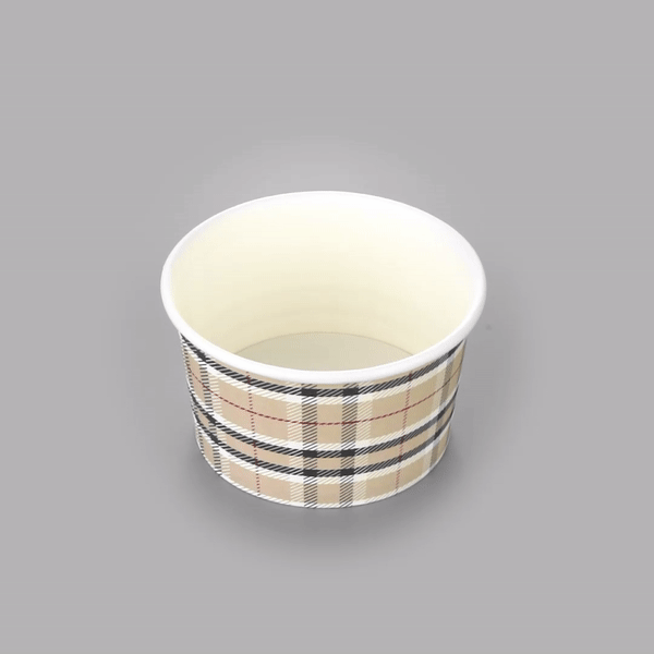 Coppetta 12 oz Round Plaid Paper To Go Cup - 4" x 4" x 2 1/4" - 200 count box