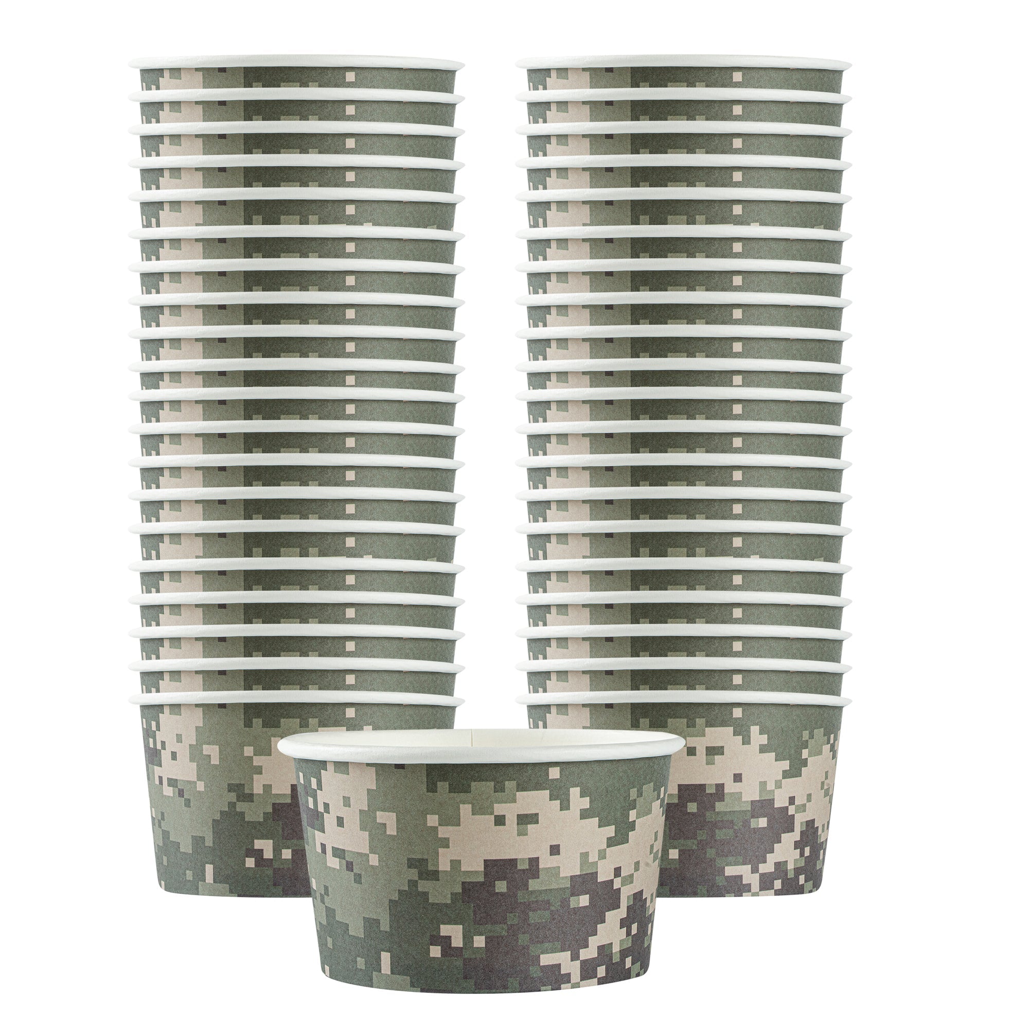 Coppetta 12 oz Round Camouflage Paper To Go Cup - 4" x 4" x 2 1/4" - 50 count box
